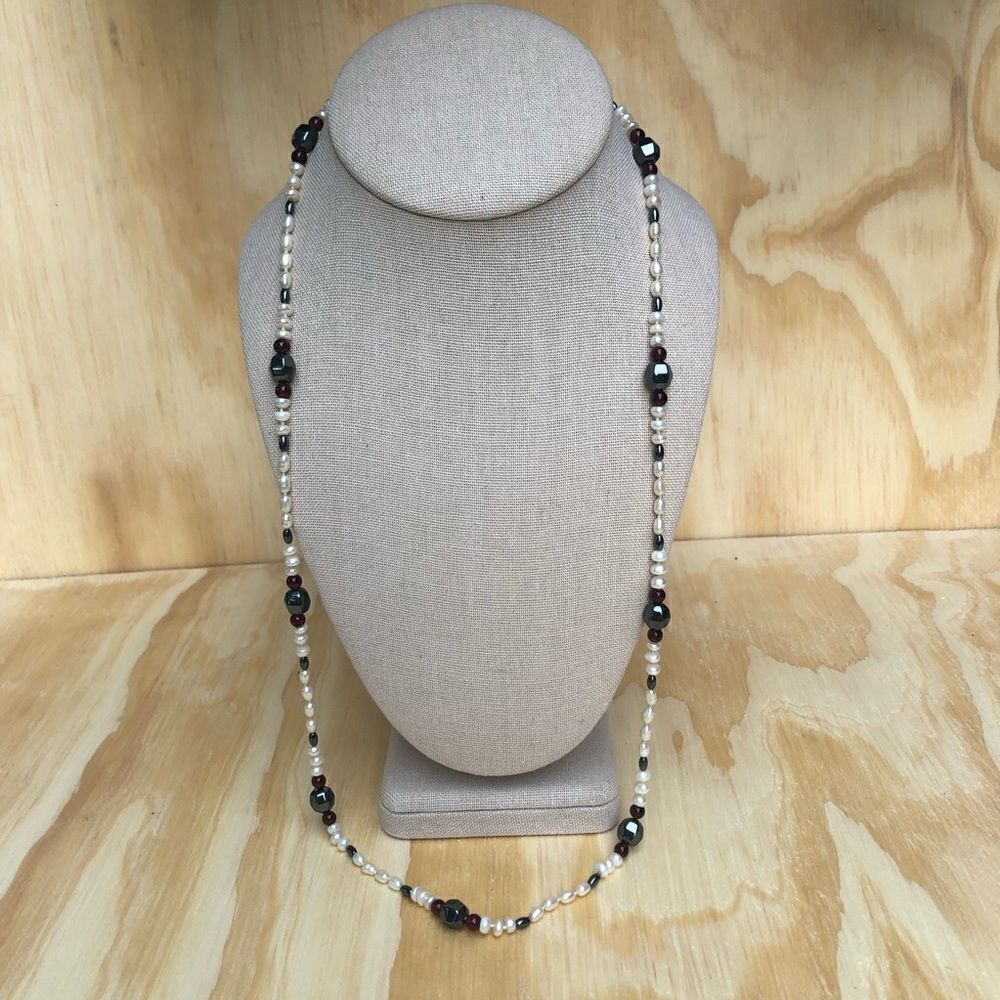 Black Onyx And Freshwater Pearl Necklace